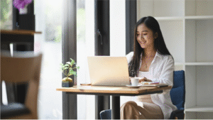 Young woman with laptop
